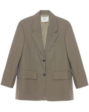 Studio Nicholson Wool Single-Breasted Blazer Jacket - Grey