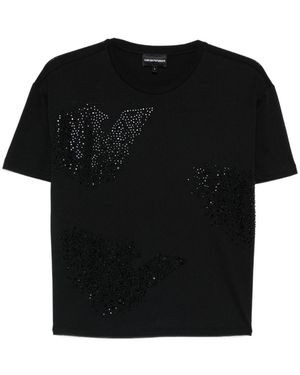 Emporio Armani Logo Cotton T-Shirt - Black