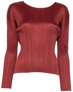 Pleats Please Issey Miyake Pleated Top - Red