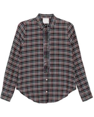 forte_forte Cotton Blend Tartan Shirt - Grey