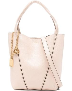 Chloé Chloé Spin Small Leather Tote - Natural