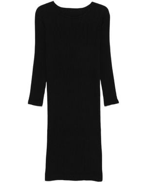 Issey Miyake Hatching Pleats Midi Dress - Black