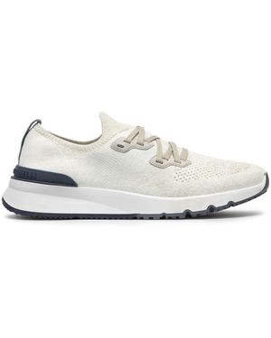 Brunello Cucinelli Cotton Chiné Knit Runners - White
