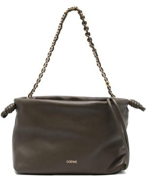 Loewe Flamenco Medium Leather Clutch - Black