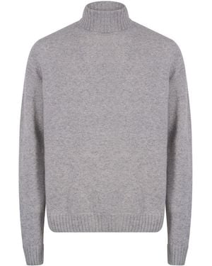 John Smedley Woll And Cashmere Blanded Rollneck - Grey