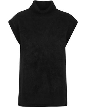 C.t. Plage Gilet A Collo Alto - Nero