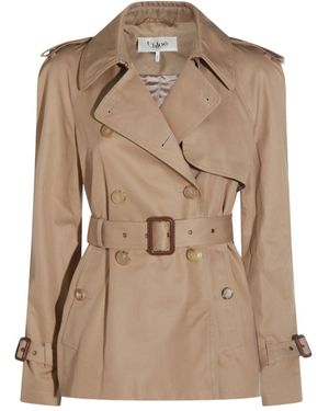 Chloé Cotton Short Trench Coat - Natural