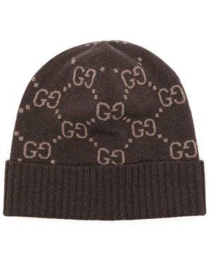 Gucci Gg Cashmere Beanie - Brown