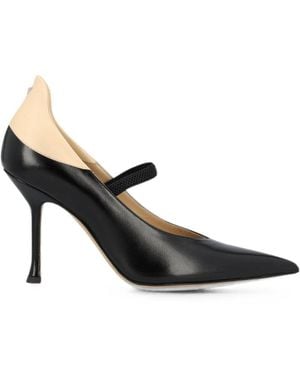 Fendi Nude Leather Pumps - Black