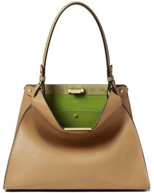 Fendi Way Medium Leather Tote - Metallic