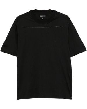 Emporio Armani Logo Cotton T-Shirt - Black