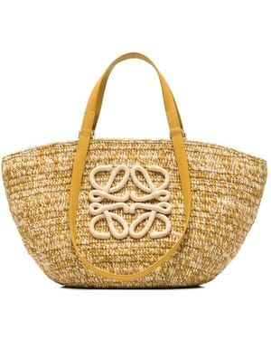 Loewe Eclipse Medium Rafia Tote - Metallic