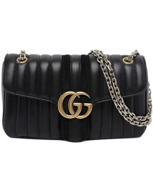 Gucci Borsa A Spalla Media Gg Marmont - Nero