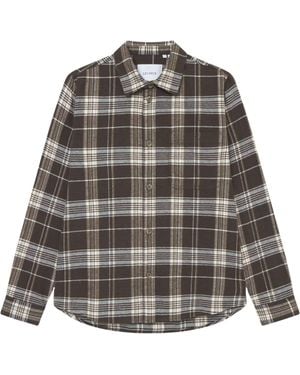 Les Deux Lennon Check Overshirt - Grey