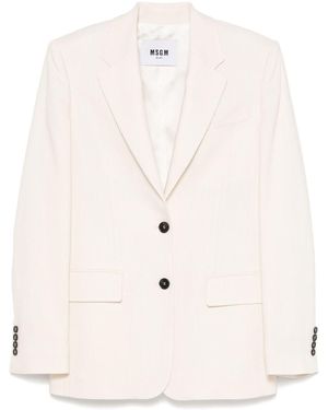 MSGM Single-Breasted Blazer - Natural