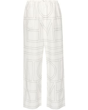 TOTEME Cotton Blend Pyjama Pants - White