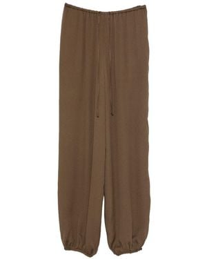forte_forte Silk Blend Trousers - Brown