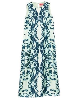 F.R.S For Restless Sleepers Printed Silk Dress - Blue