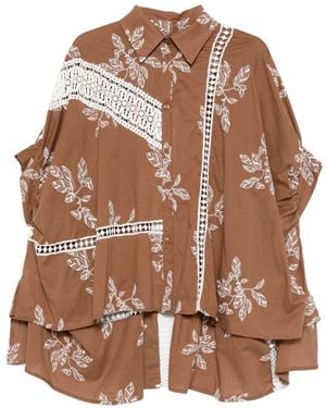 Bye Printed Cotton Shirt - Brown