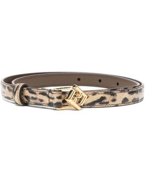 Fendi Ff Diamonds Leather Belt - White