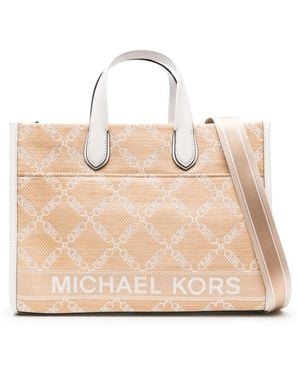 Michael Kors Gigi Rafia Large Tote Bag - Natural