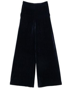 forte_forte Velvet High-Waisted Trousers - Blue
