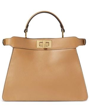 Fendi Peekaboo Iseeu Leather Handbag - Natural