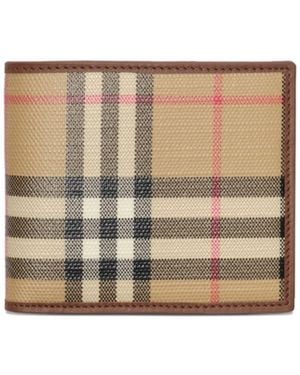 Burberry Checked Wallet - Natural