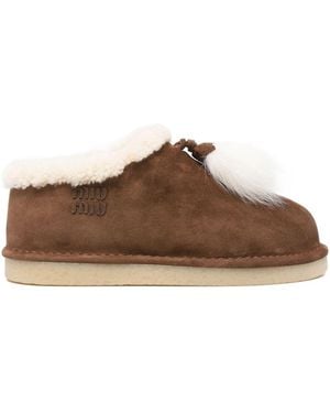 Miu Miu Suede Leather Boots - Brown
