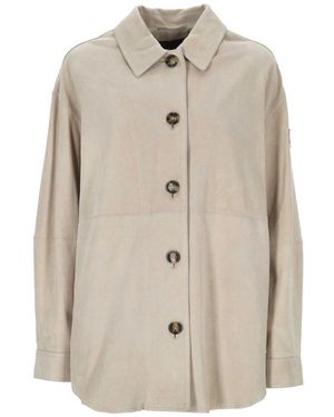 Peuterey Lya Suede Leather Jacket - White