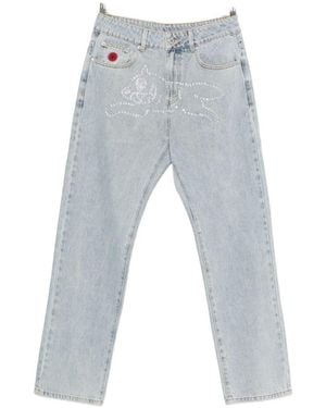 ICECREAM Crystal Running Dog Denim Jeans - Grey