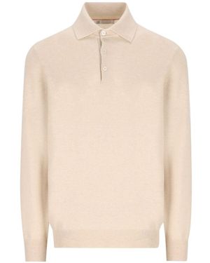 Brunello Cucinelli Cashmere Polo Shirt - Natural