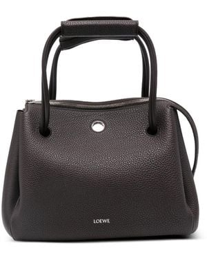 Loewe Madrid Medium Leather Handbag - Black