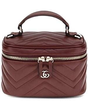 Gucci Gg Marmont Leather Vanity Case - Purple