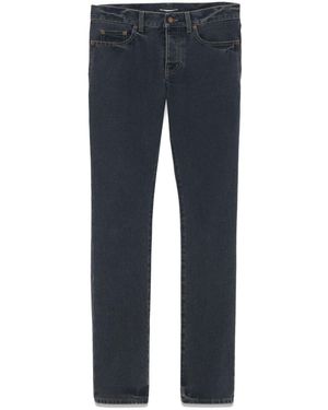 Saint Laurent Jeans Con Logo - Blu