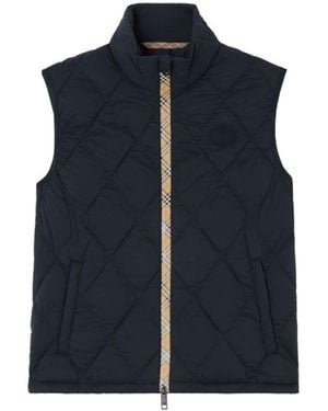 Burberry Acresford Quilted Down Vest - Blue