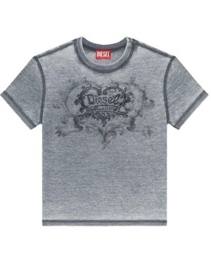 DIESEL Cotton Blend T-Shirt - Grey