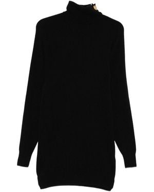 Balmain Cashmere And Wool Mini Dress - Black
