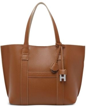 Hogan Script Small Leather Tote Bag - Brown
