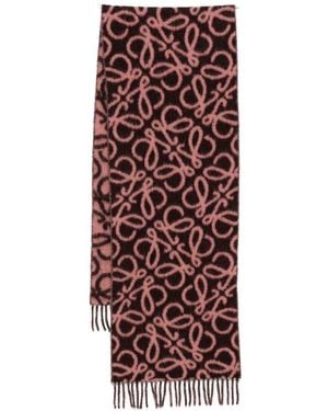 Loewe Anagram Wool Scarf - Red