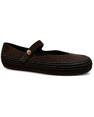 Loewe Rio Suede And Rafia Ballets - White