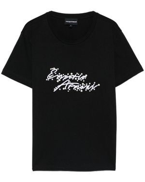Emporio Armani Logo Cotton T-Shirt - Black