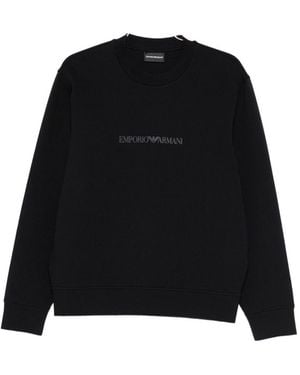 Emporio Armani Logo Cotton Sweatshirt - Black