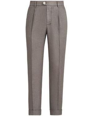 Brunello Cucinelli Linen Trousers - Grey