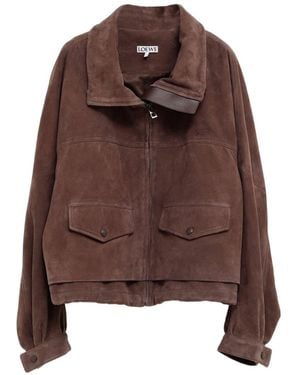Loewe Suede Leather Jacket - Brown