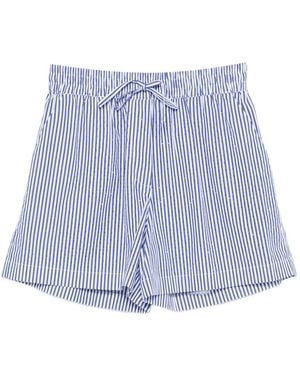 P.A.R.O.S.H. Striped Cotton Shorts - Blue