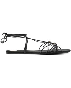 Saint Laurent Babylone Satin Sandals - White