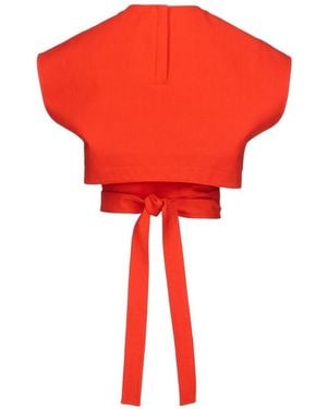Alaïa Cotton Belted Top - Red