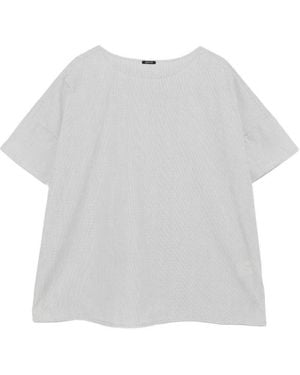 Apuntob Checked Cotton T-Shirt - White