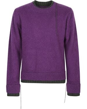Sacai Wool Crewneck Jumper - Purple